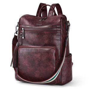 Leather Backpack Purse for Women Fashion Tassel Ladies Shoulder Bags😊